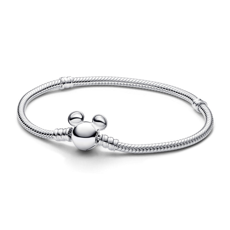 Disney Mickey Mouse Clasp Moments Snake Chain Bracelet 18cm