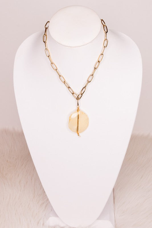 Champagne Stone Pendant Necklace