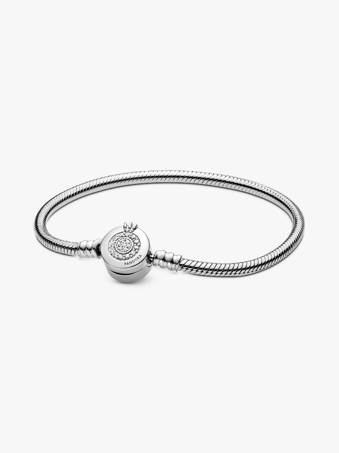 Sparkling Crown O Snake Chain Bracelet