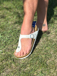 Birkenstock Gizeh Leather Sandals - White (Regular/Wide)