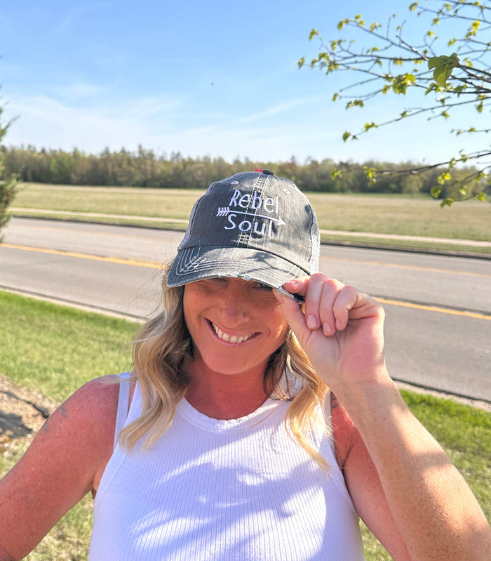 Rebel Soul Distressed Trucker Cap