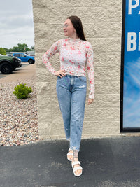 Imogen Floral Mesh Top