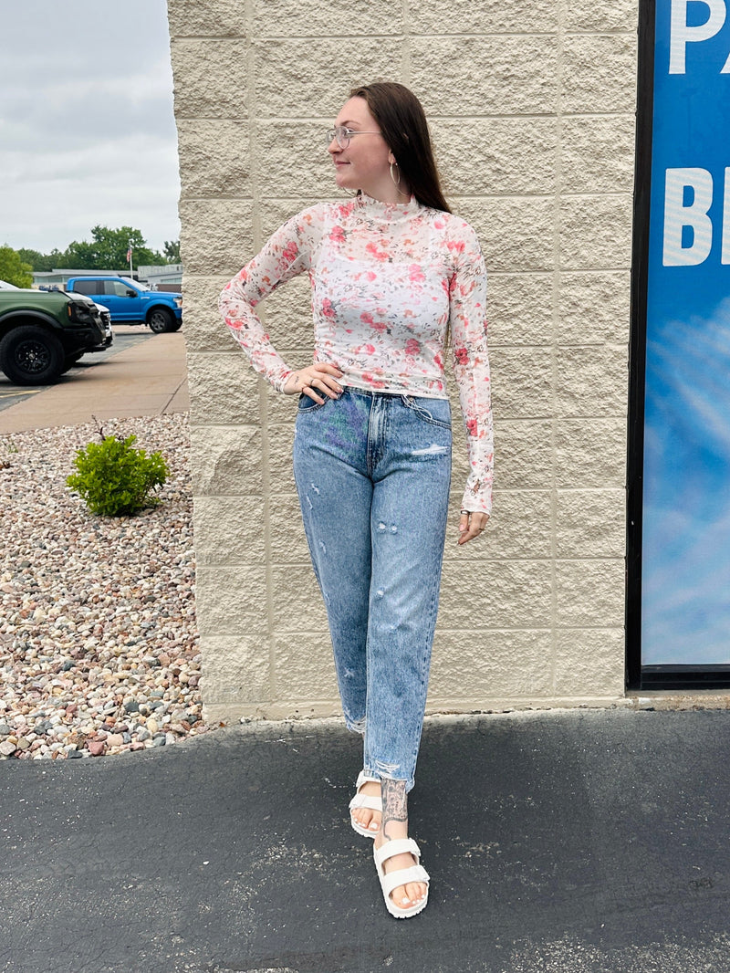 Imogen Floral Mesh Top