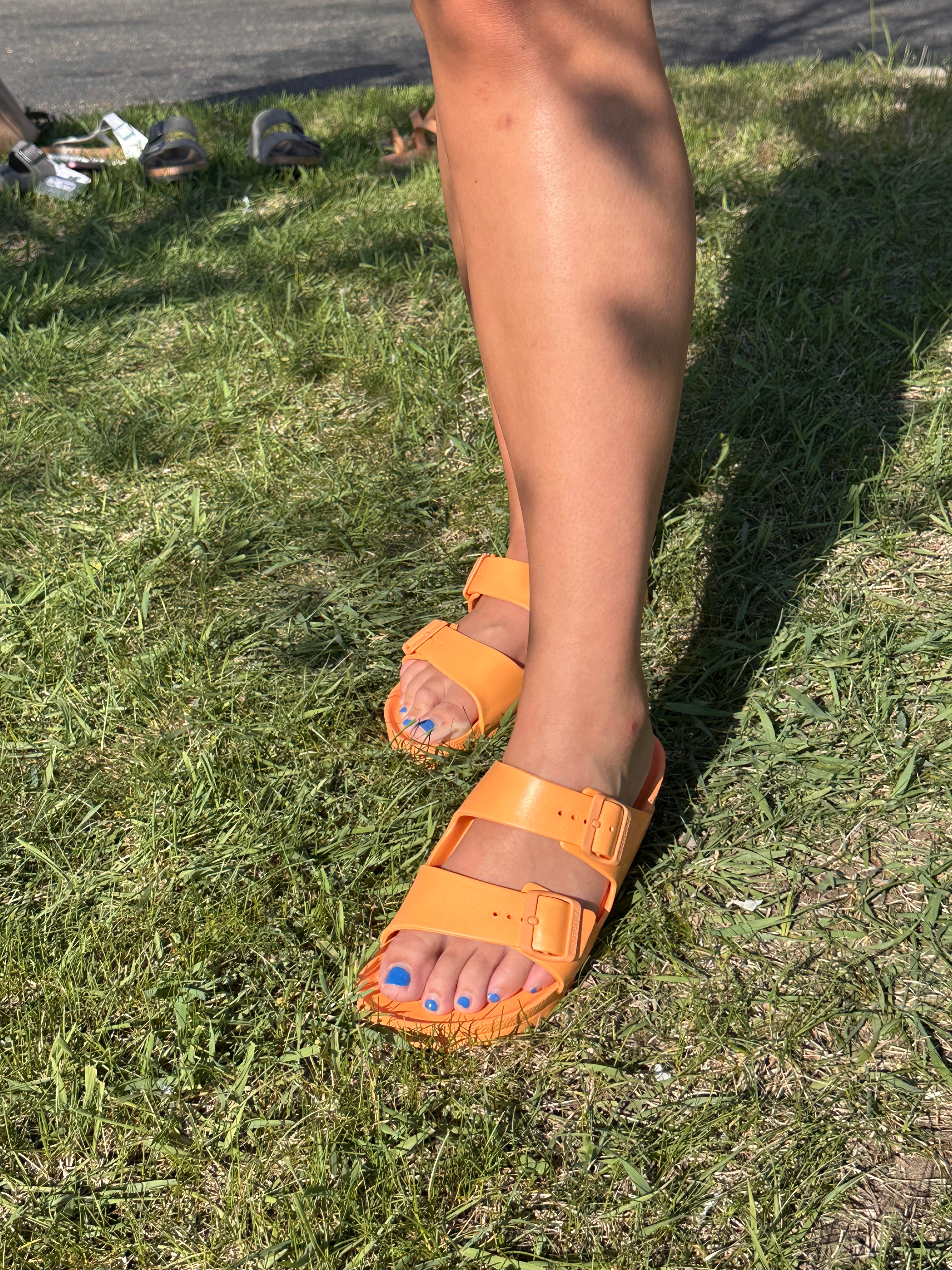 orange birkenstock eva