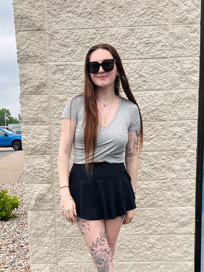 Callista Cross-Front Crop Top