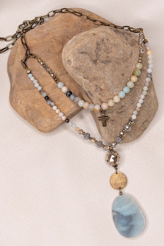 Amazonite Stone Beaded Necklace