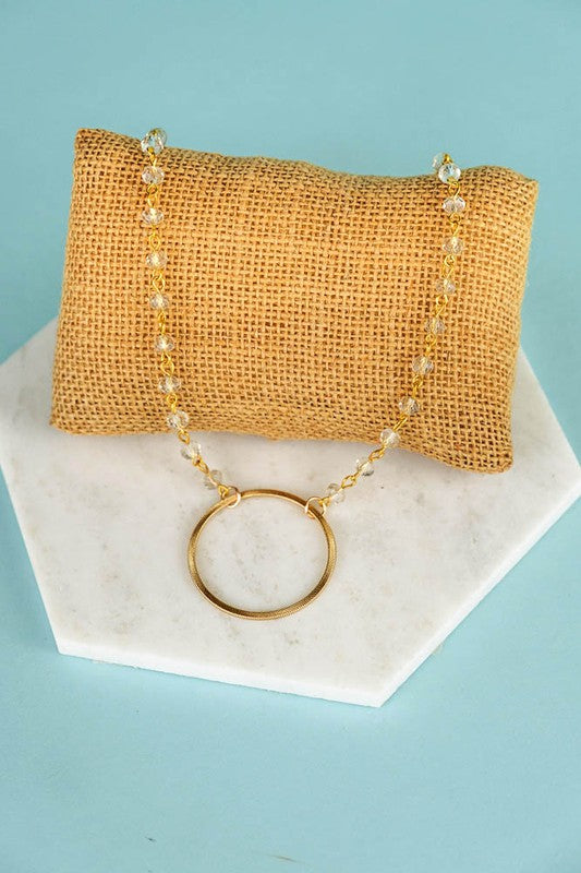 Gold Ring Beaded Necklace