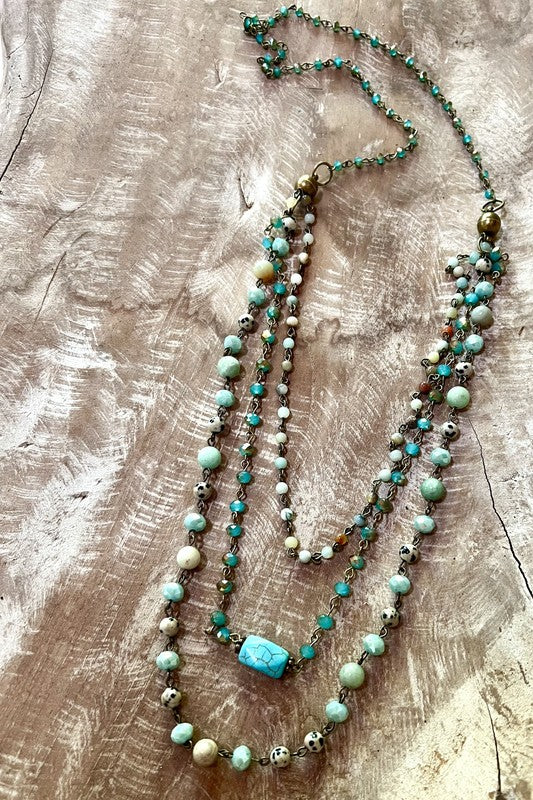 Turquoise Beaded Layered Necklace