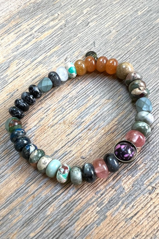 Multicolored Stone Beaded Bracelet