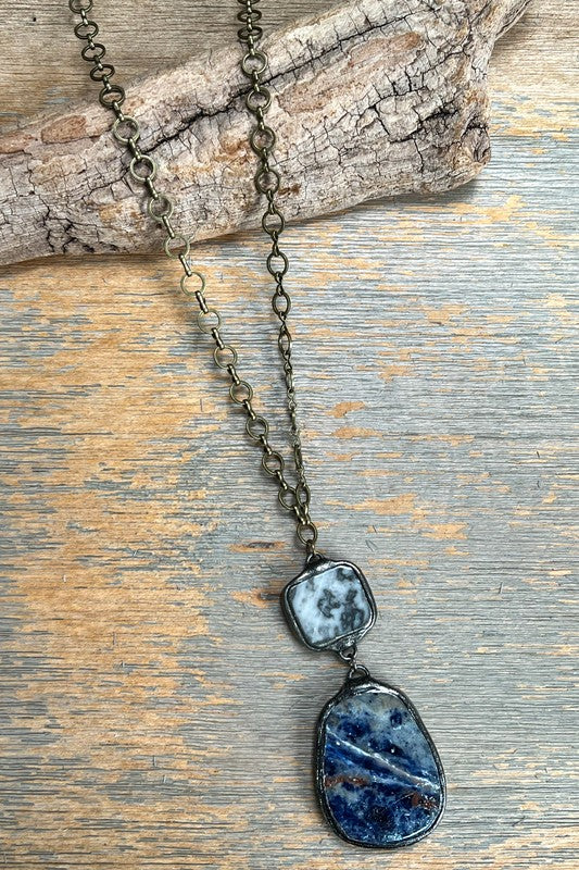 Blue Stone Pendant Necklace