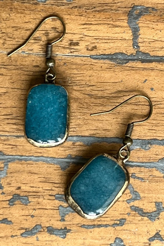 Rectangle Stone Earrings