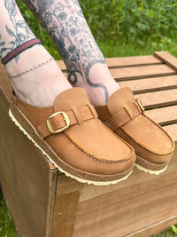Birkenstock Buckley Oiled Leather Clogs - Cognac (Regular/Wide)