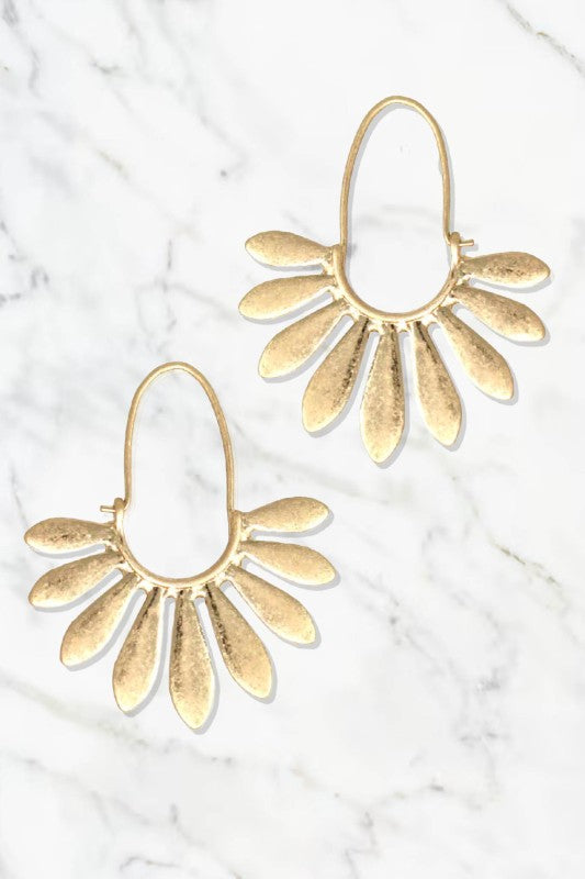 Metal Flower Dangle Earrings