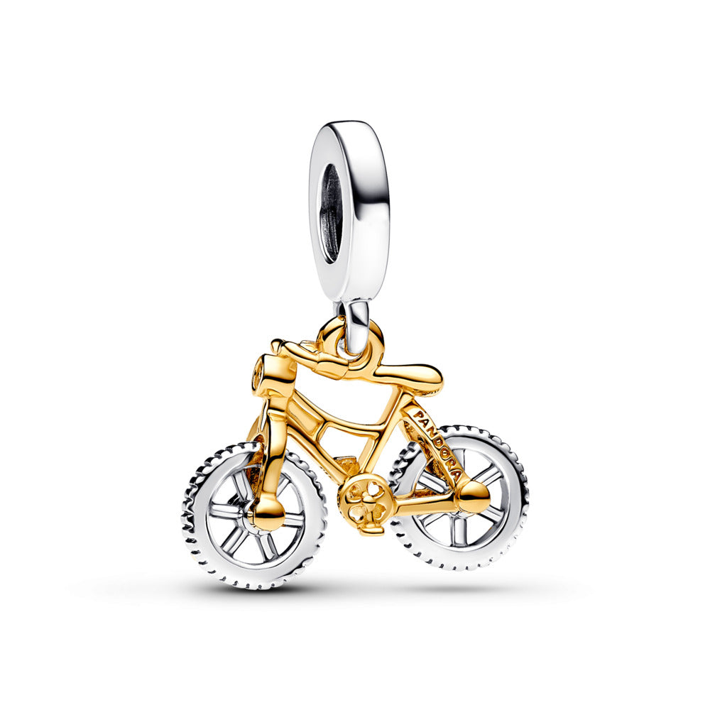 Two-tone Spinning Wheels Bicycle Dangle Charm