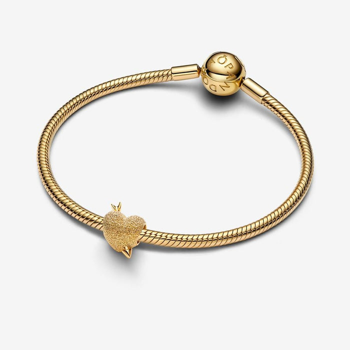 Heart and arrow 14k gold-plated charm