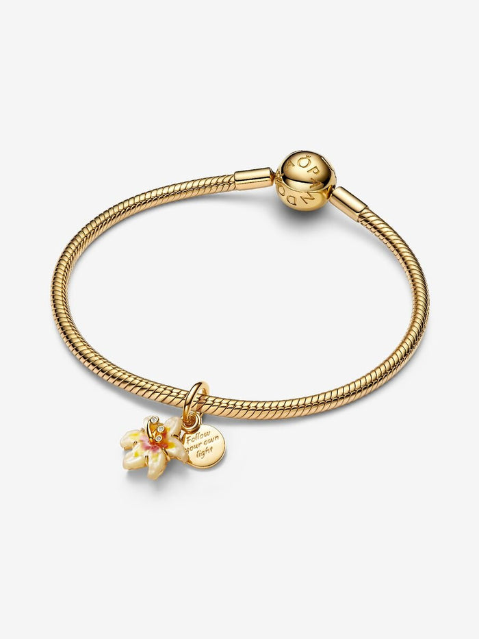 Disney Tangled Flower 14k gold-plated double dangle