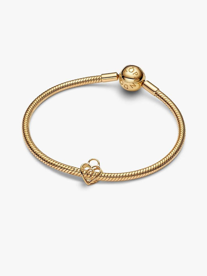 Heart padlock 14k gold-plated charm