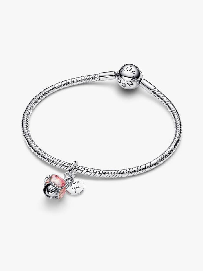 Two-Tone Blooming Flower Dangle Charm