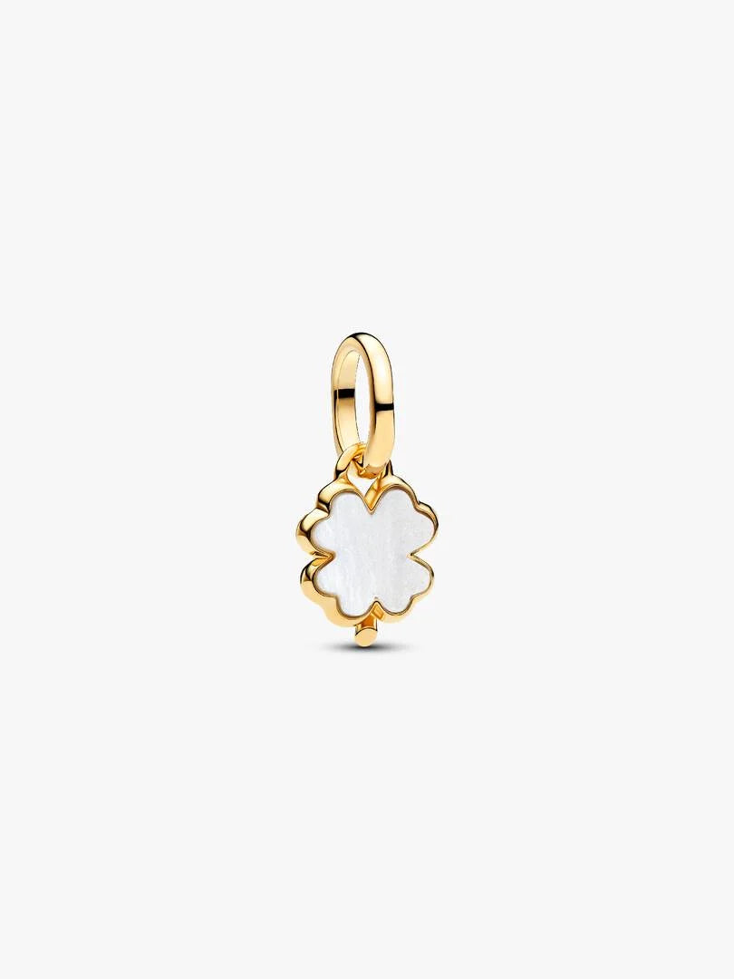 White Lucky Clover Dangle Charm