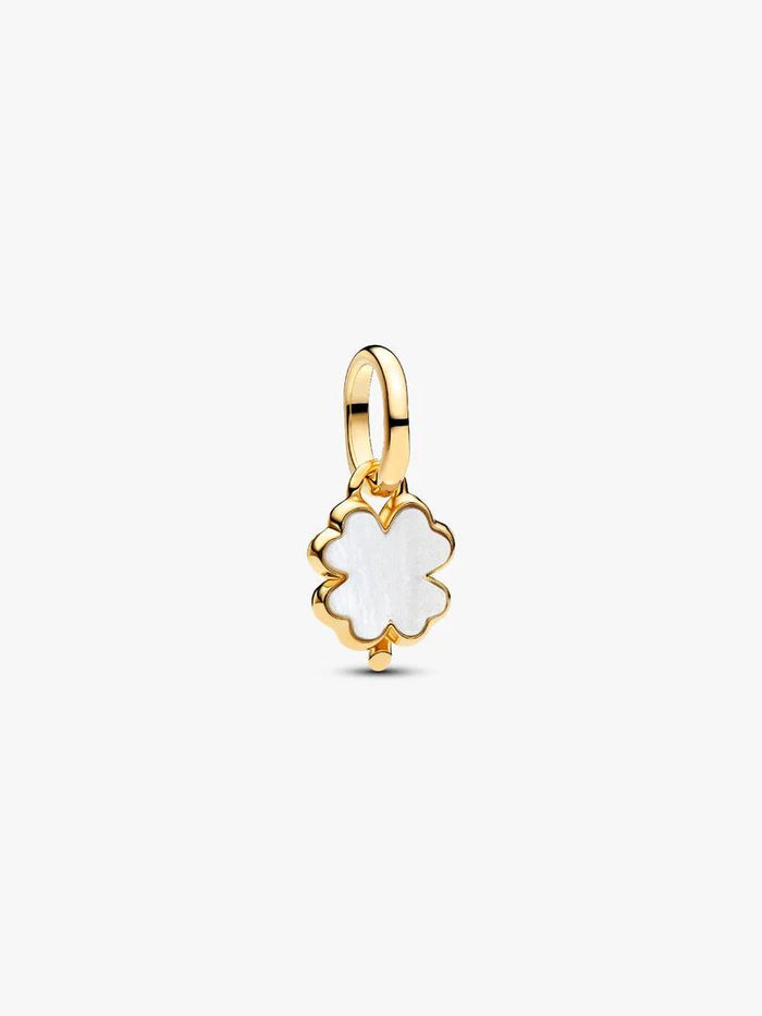 White Lucky Clover Dangle Charm