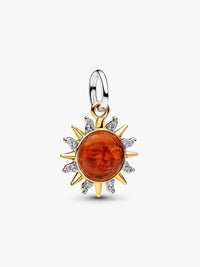 Swirling Sun Two-Tone Dangle Charm