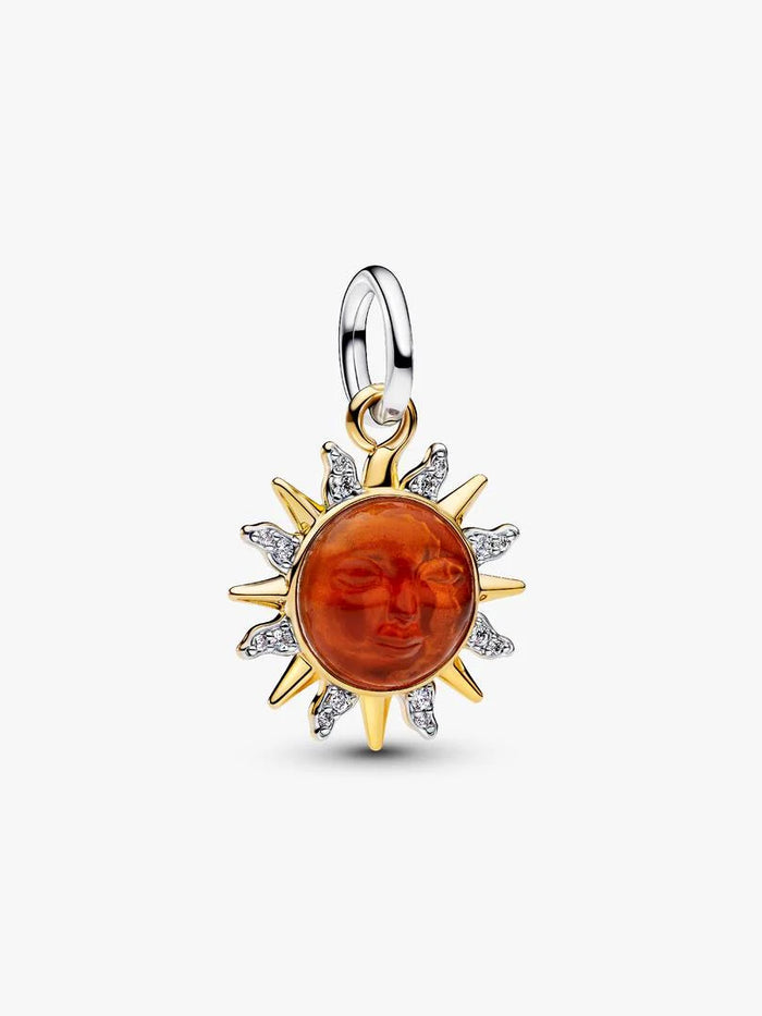 Swirling Sun Two-Tone Dangle Charm