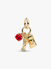 New York 14k gold-plated dangle with red Murano glass