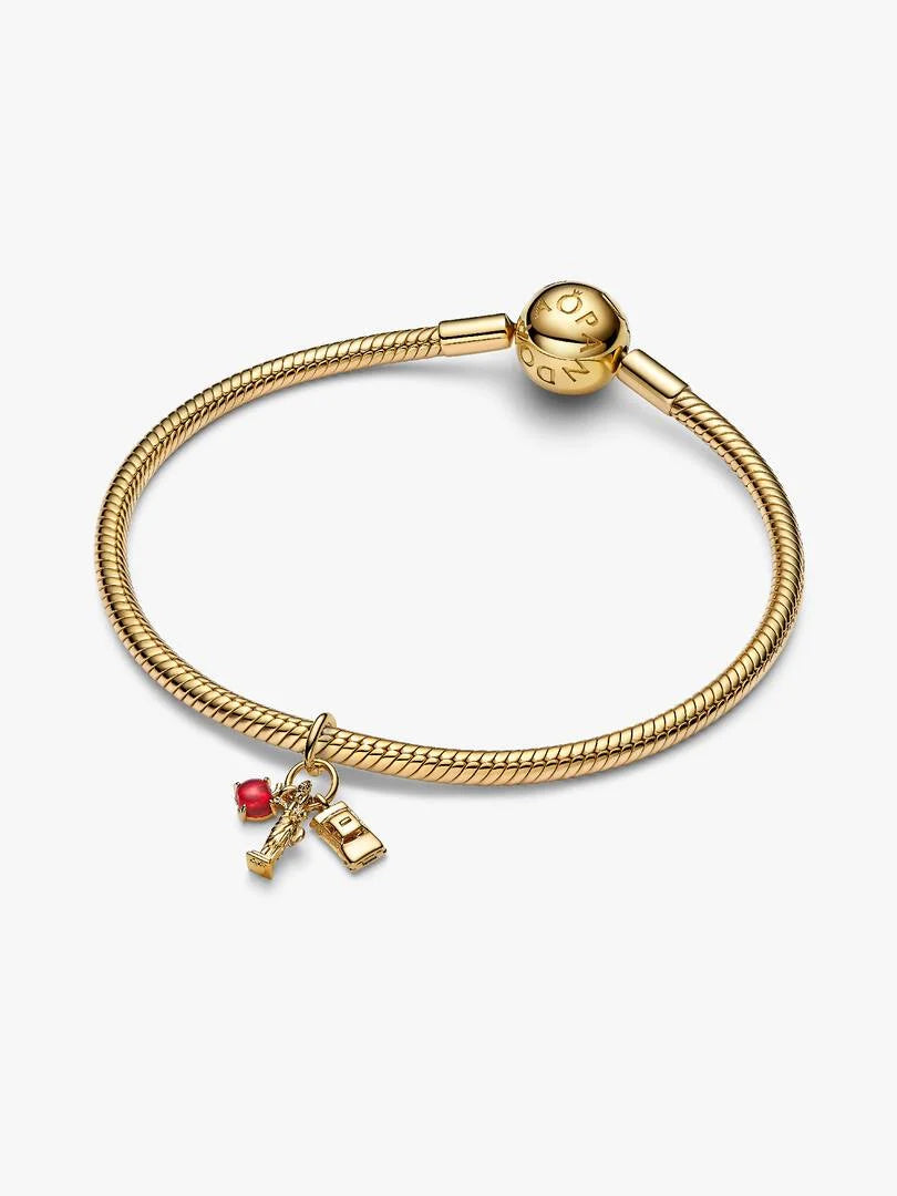 New York 14k gold-plated dangle with red Murano glass