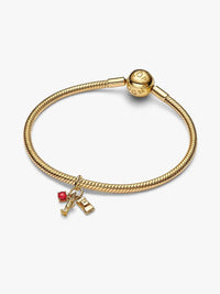 New York 14k gold-plated dangle with red Murano glass