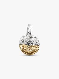 Capricornus sterling silver and 14k gold-plated medallion