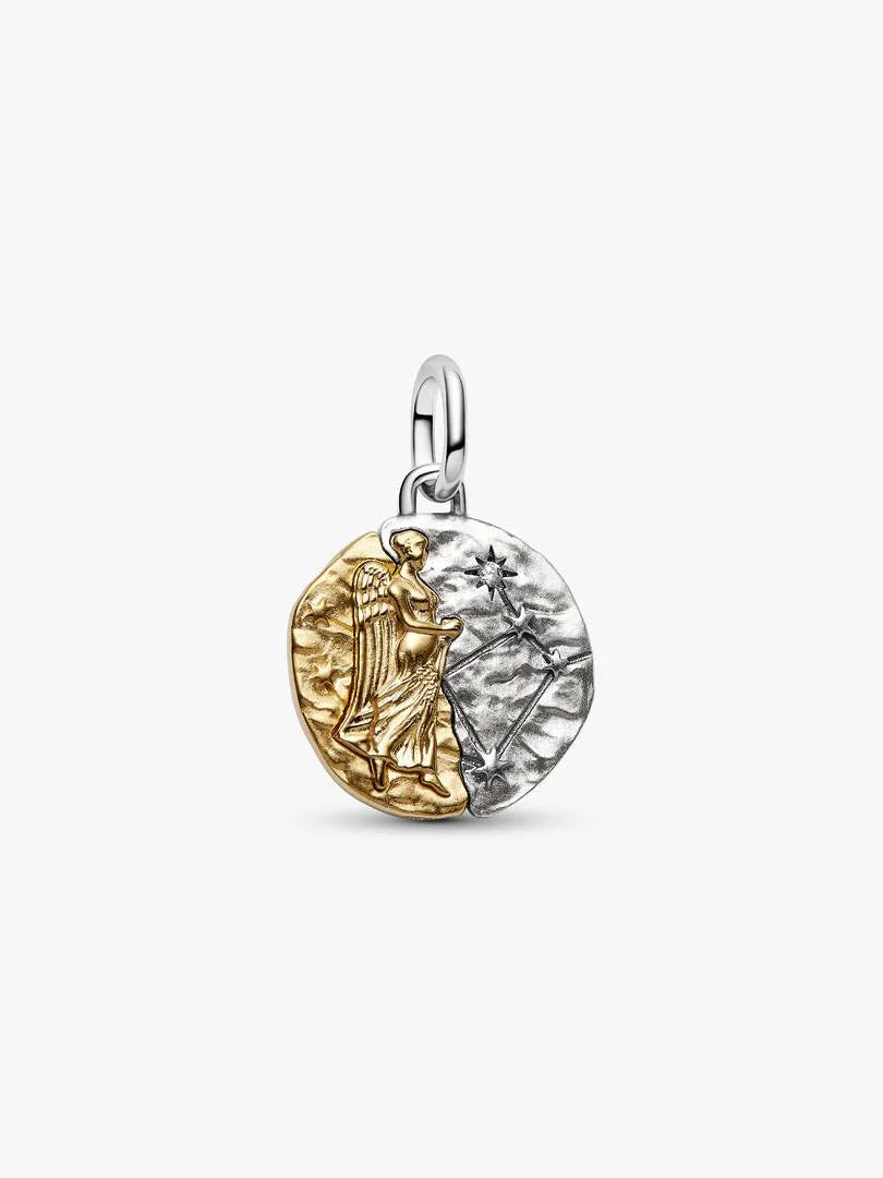 Virgo sterling silver and 14k gold-plated medallion charm