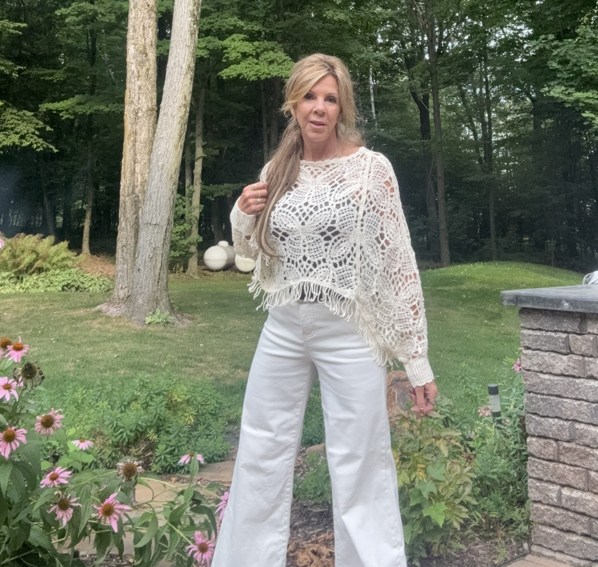 Nadia Crochet Knit Top