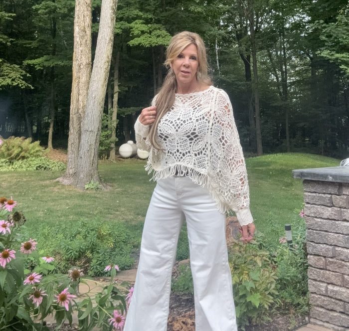 Nadia Crochet Knit Top