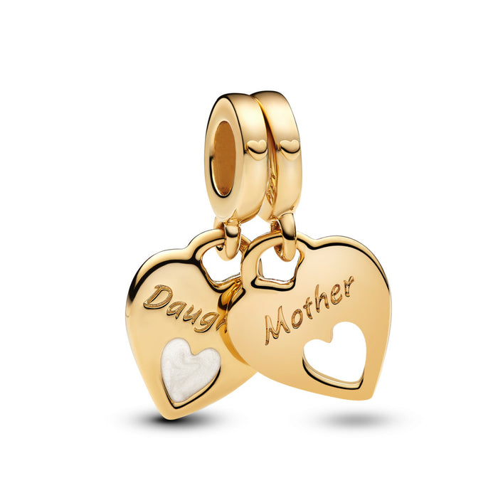 Double Heart Split Dangle Charm