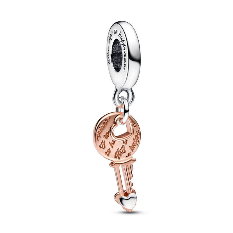 Key sterling silver and 14k rose gold-plated