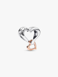 Openwork heart sterling silver and 14k gold-plated charm