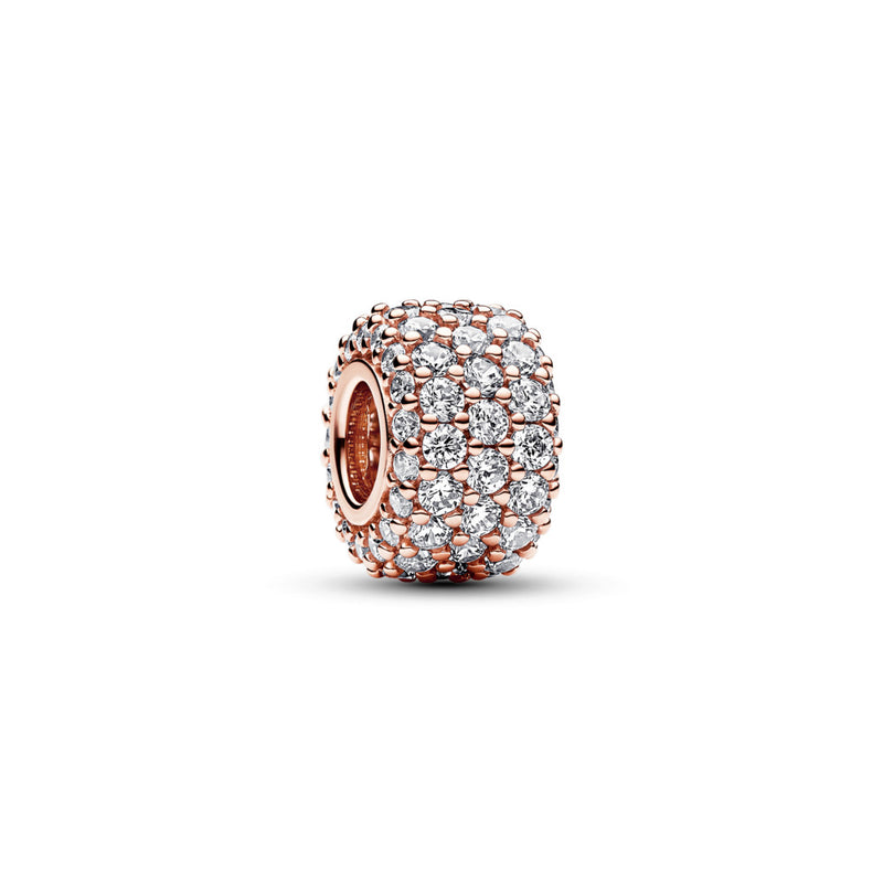 14k Rose gold-plated charm with clear cubic z