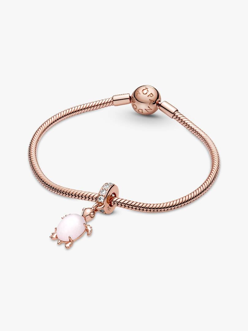 Murano Glass Pink Sea Turtle Dangle Charm