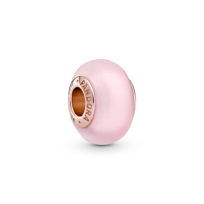 Pandora Rose charm with frosted pink Murano glass