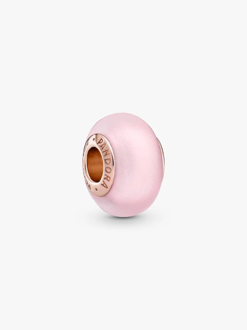 Matte Pink Murano Glass Charm