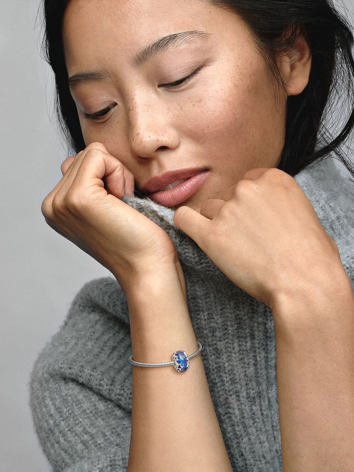 Galaxy Blue & Star Murano Charm