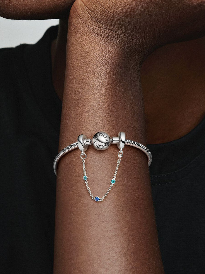 Triple Blue Stone Safety Chain