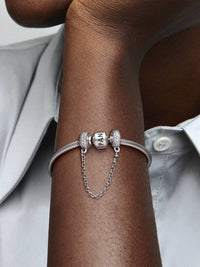 Sparkling Pave Safety Chain Charm