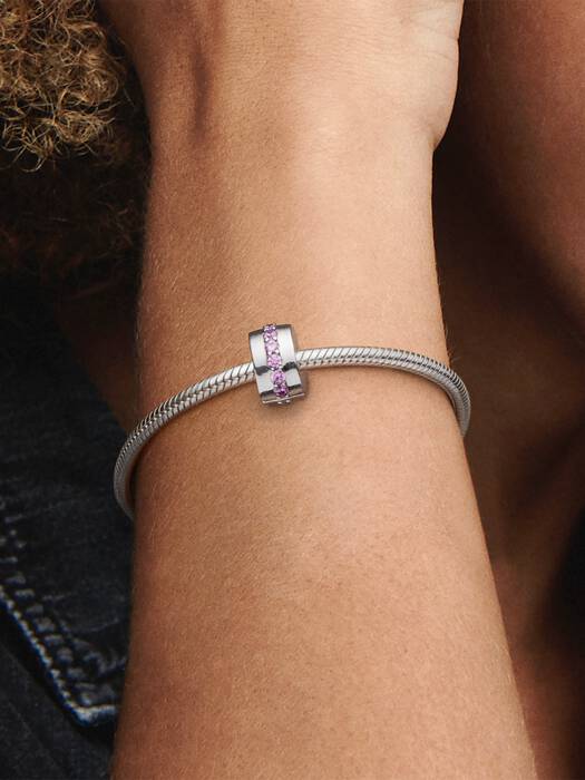 Pave Clip Charm - Pink Row