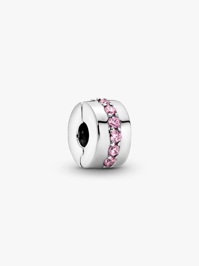 Pave Clip Charm - Pink Row
