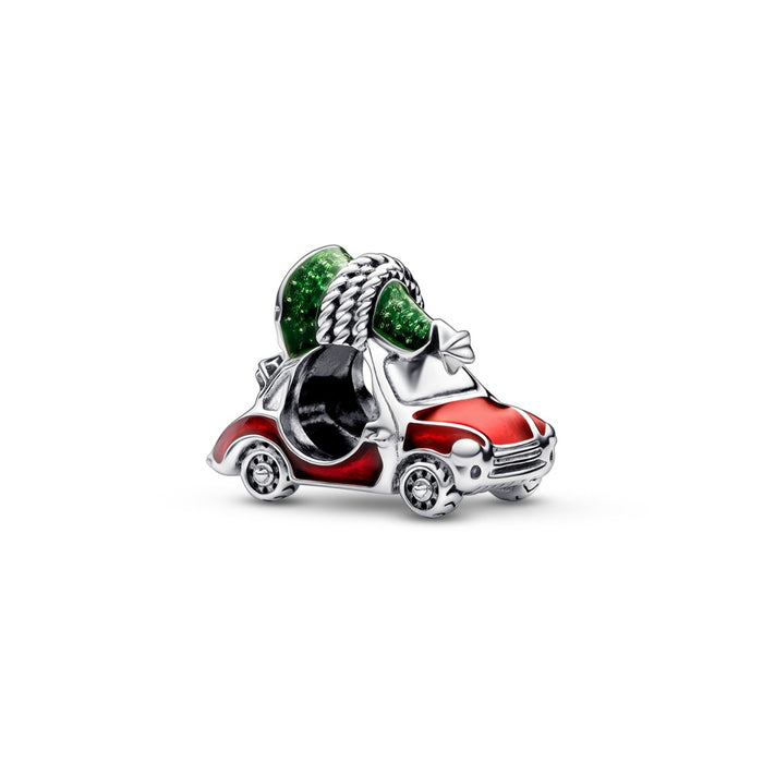 Car and Christmas tree sterling silver charm