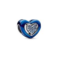 Spinning heart sterling silver charm with nig