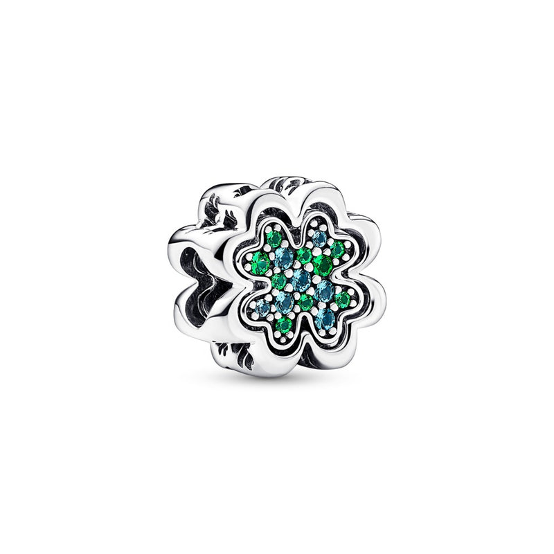 Clover sterling silver splittable charm with