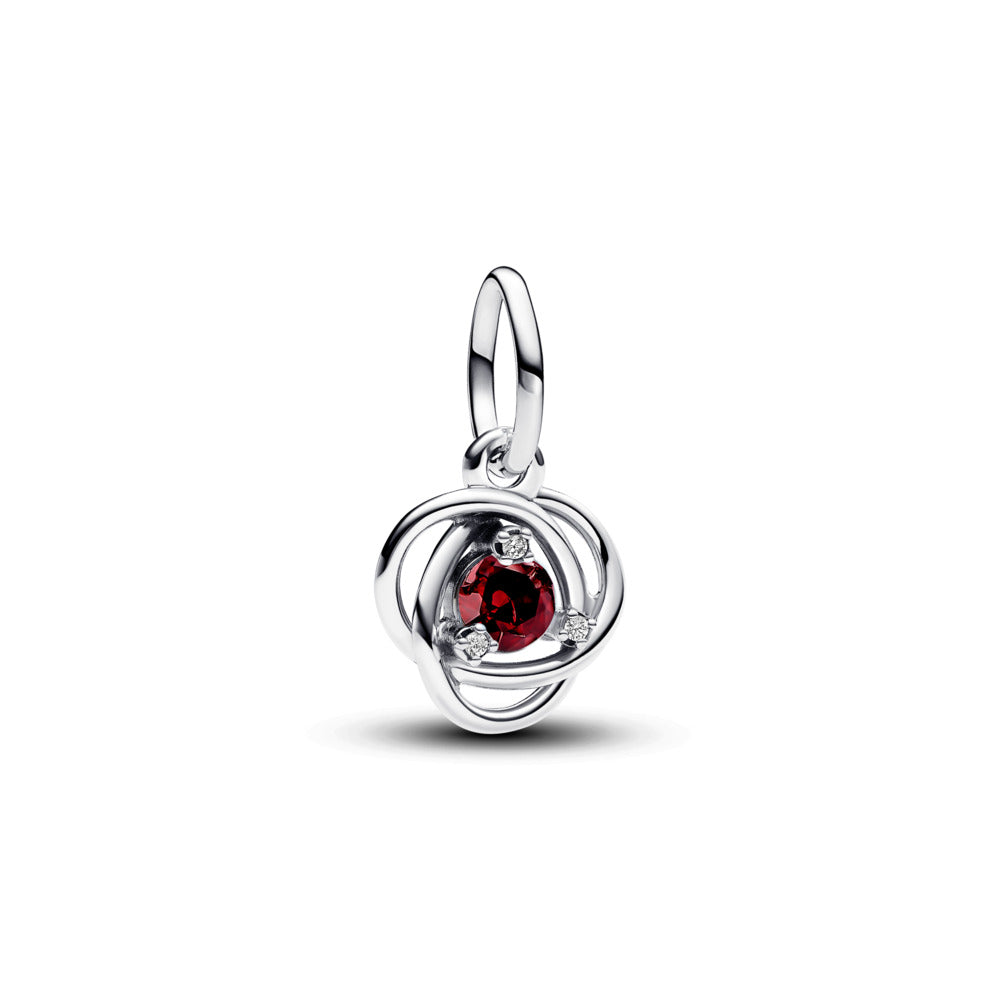 January Red Eternity Circle Dangle Charm