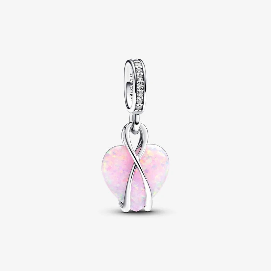 Mum Opalescent Heart Dangle Charm